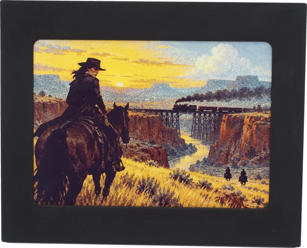 Real Peekpal prototype displaying detailed landscape artwork